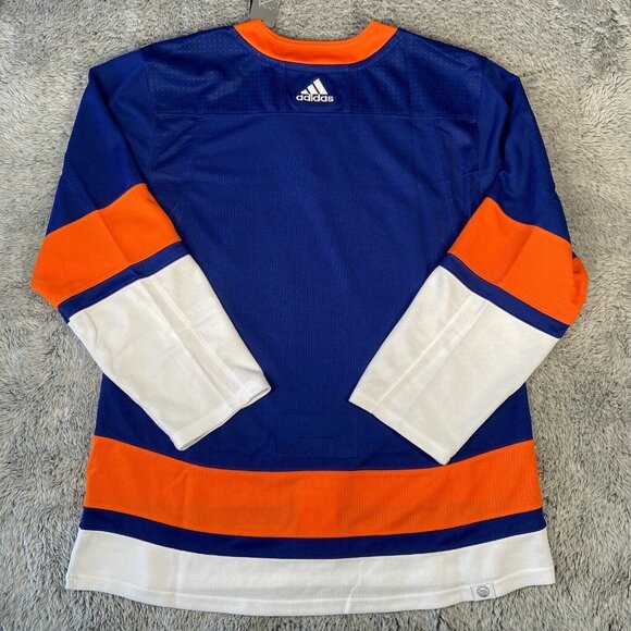 Adidas New York Islanders Authentic Home Hockey Jersey Sizes Men Blue Orange - Picture 2 of 7